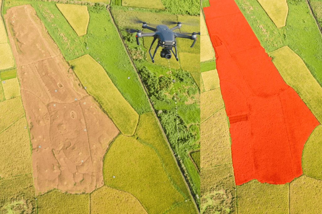 Livrables de photogrammétrie par drone avec modèle 3D et orthophoto exploitable