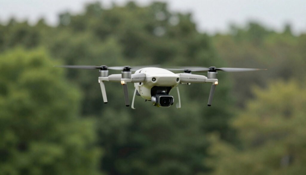 Drone d'inspection de la fonction publique volant en extérieur