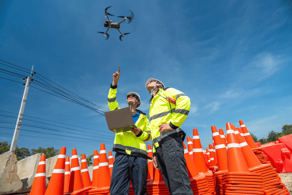 Un élève en formation drone spécifique à la télécommunication