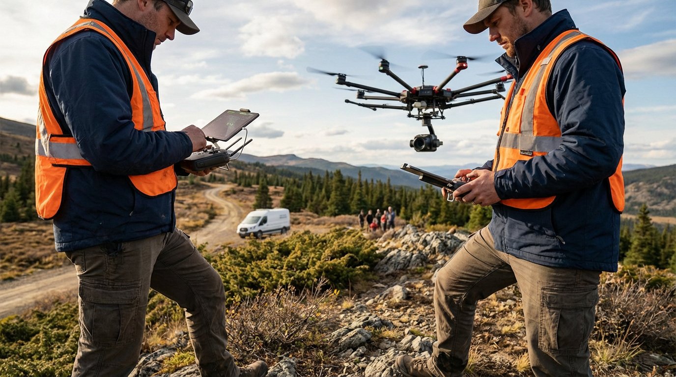 Deux télépilotes de drone fonctionnaires en mission